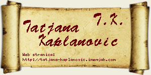 Tatjana Kaplanović vizit kartica